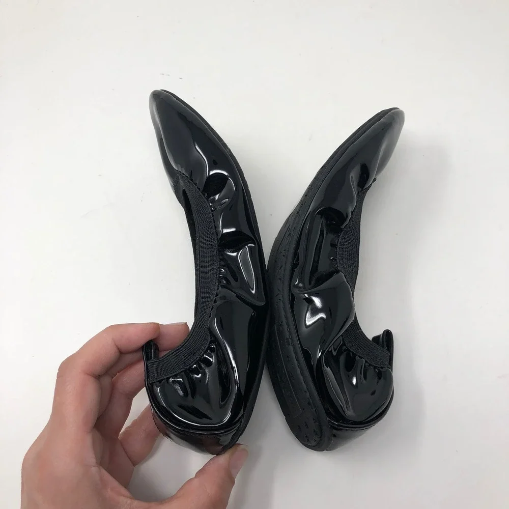 Yosi Samra Miss Samara Ballet Flats Girls Size 3Y Kids Black Patent Leather KSA2